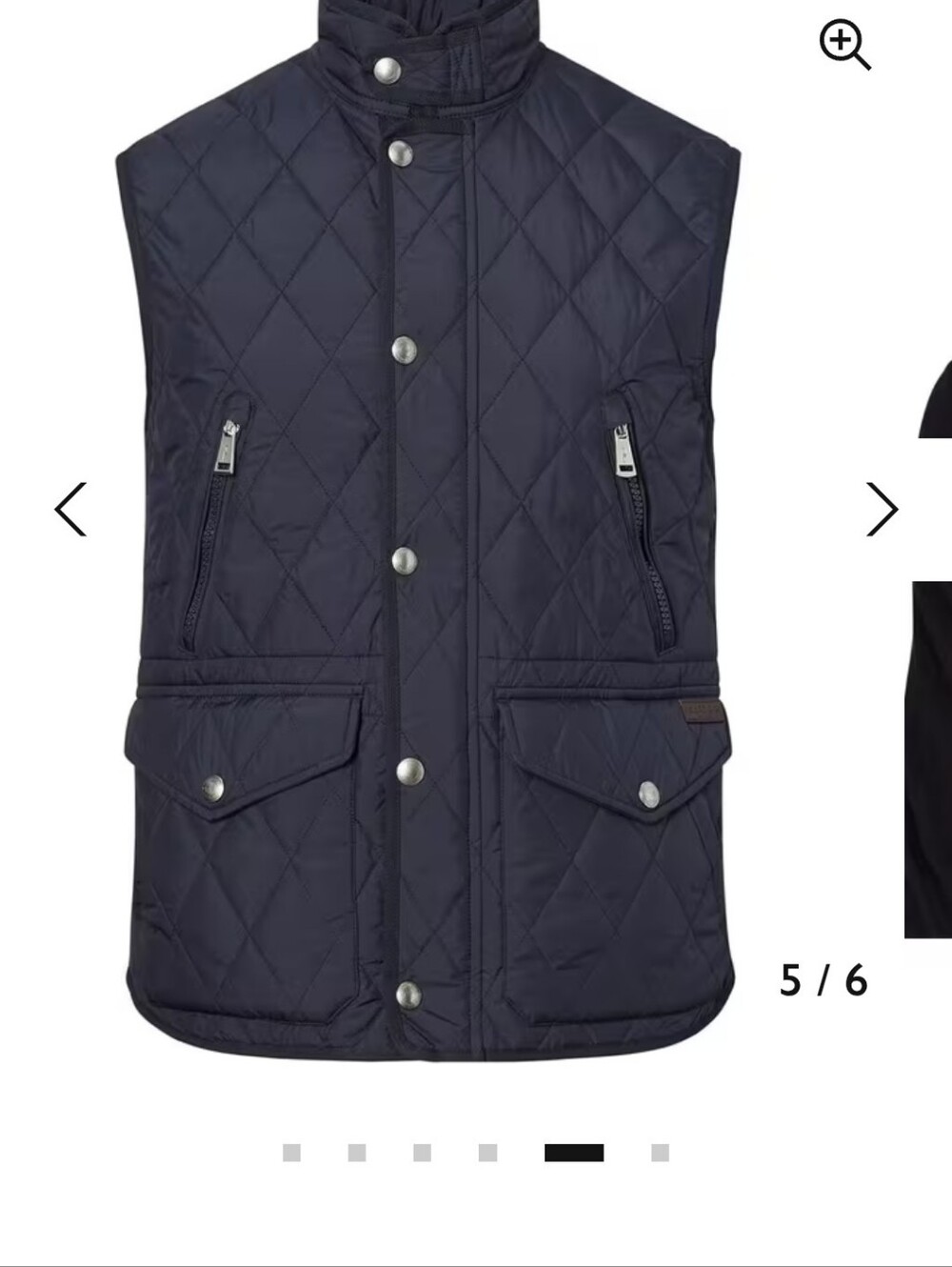 Ralph Lauren MIDNIGHT BLUE/ BLACK Quilted Vest with Zip & Snap Pockets